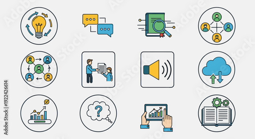 Business and Technology Icons: A Collection of Conceptual Symbols.