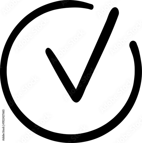 Check mark sign, Hand drawn doodle sketchy element. Tick, cross mark and exclamation mark icon. Approved, yes, confirm, done, vote, accept, tick, select, check box
