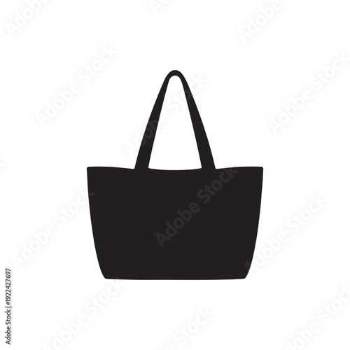 Tote bag vector silhouette illustration design on white background.
