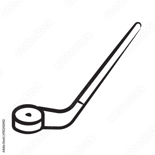 Hockey stick and puck