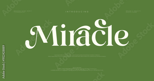Miracle typography on green background with white text