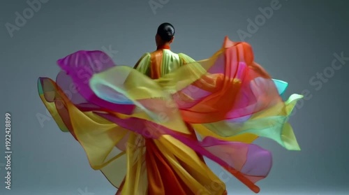 Confident Woman Celebrating International Women's Day 2026 with Colorful Flowing Dress, Empowering Women in Business and Leadership Roles, Symbolizing Strength and Solidarity