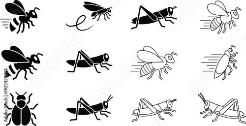 Collection of Vector Insects: Ants, Beetles, Butterflies, and More, Perfect for Educational and Nature Designs