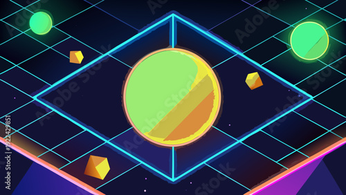 Abstract technology vector background featuring a blue and green grid pattern with solar panel lines and a light texture design for a business energy wallpaper