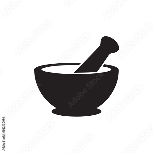 Mortar and pestle icon vector illustration isolated on transparent background for pharmaceutical herbal medicine and cooking designs including pharmacy symbols and tools