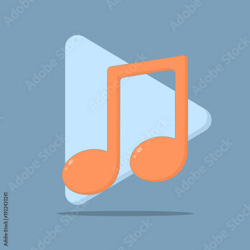 Illustration of a musical scale with a blue background.