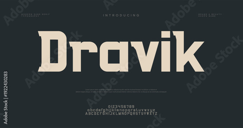 Dravik Typography Logo Design with Dark Background