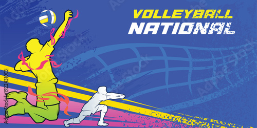 Volleyball Sports Day Background Vector. International Sports Day Illustration, Graphic Design for the decoration of gift certificates, banners, and flyer