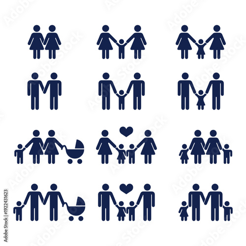Gay Mothers Family Icon Vector