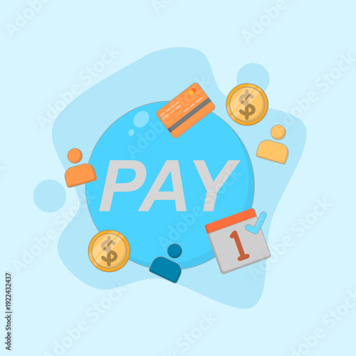 Digital Subscription Concept with Automatic Monthly and Annual Payment Process.