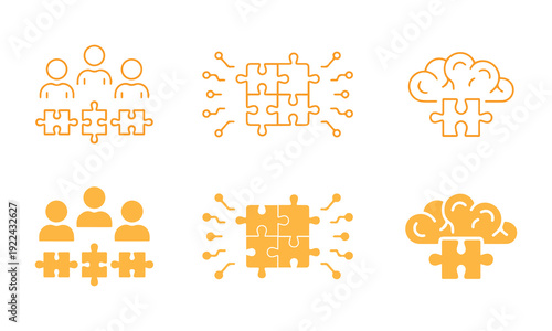 Innovative Human Mind Puzzle Icons