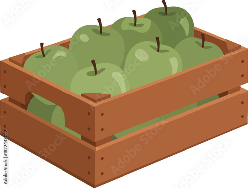 Crates of Apples 3 D Rendered Illustration