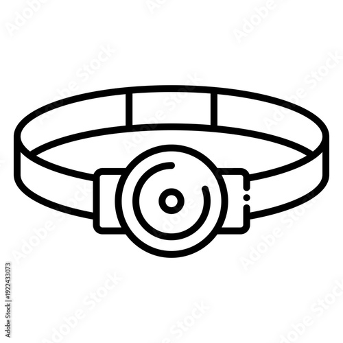 Head Mirror Outline Icon, Medical Examination Tool