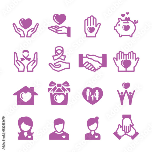 Sharing Help Generosity Vector Icons