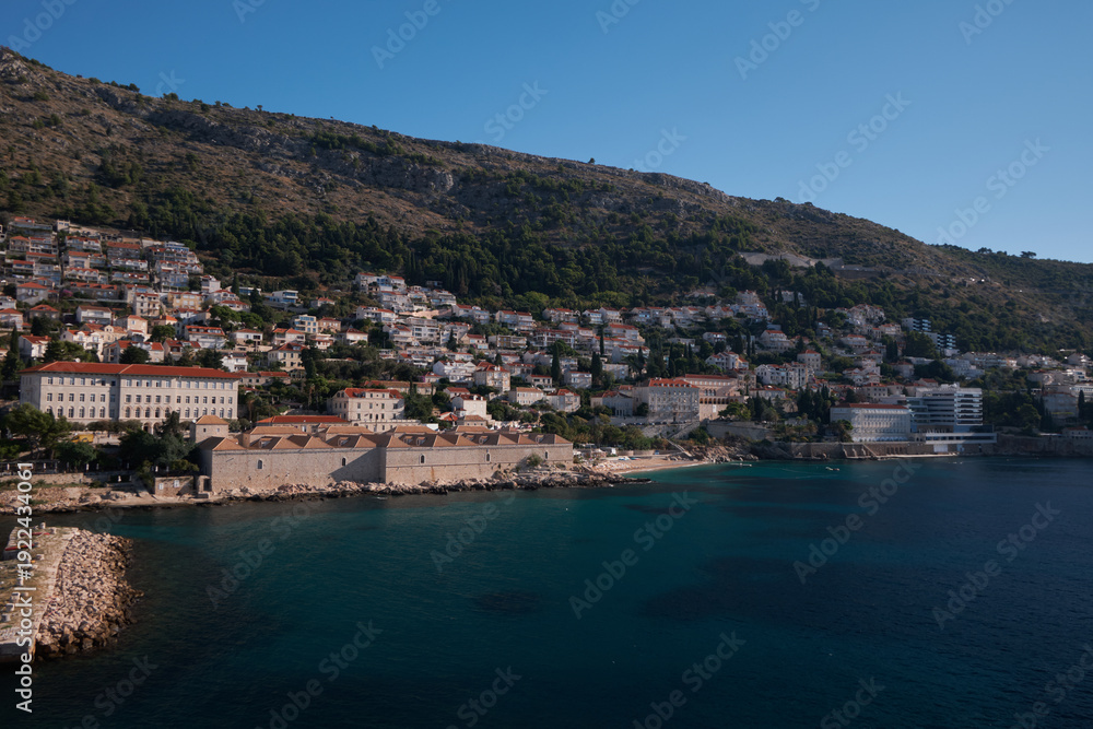 Obraz premium Lazareti complex and Dubrovnik coastline view - Dubrovnik, Croatia
