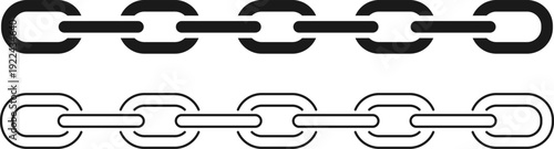 Modern chain link illustrations in black and white