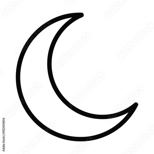 Celestial Crescent: A minimalist depiction of a crescent moon, its curved silhouette creating a sense of serenity and mystery.
