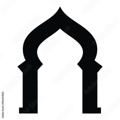 Mystical Portal Silhouette: An iconic silhouette of an arched doorway, evokes a sense of ancient grandeur, mystery, and cultural significance.