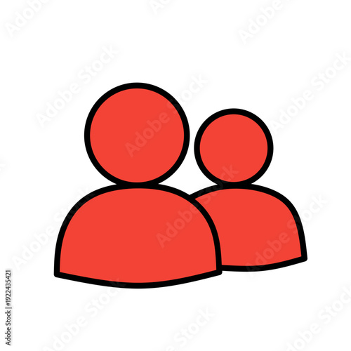 Red User Group Solid Icon