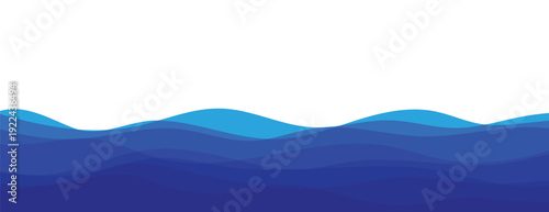 Blue Abstract Wave Background. Modern Flowing Ocean Banner Design