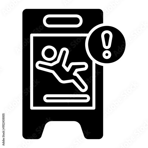 Slippery Floor Warning Sign Icon