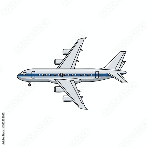 Modern Commercial Jet Airplane Flying in Clear Sky