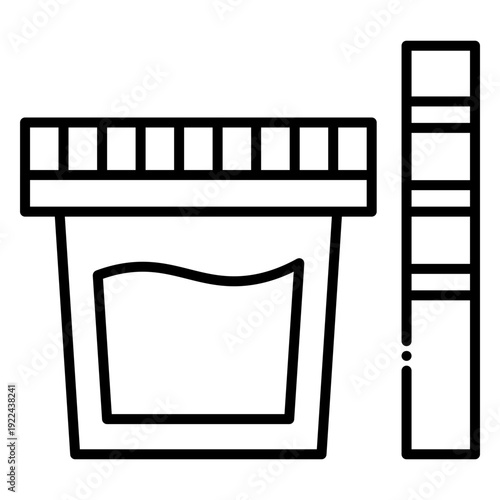 Urine Sample Icon with Test Strip for Medical Analysis