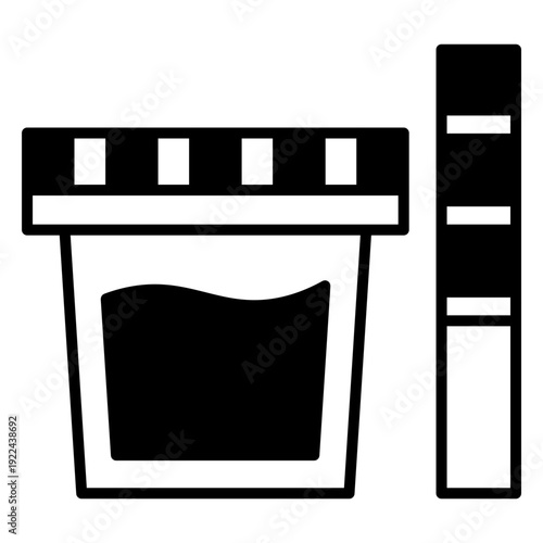 Urine Sample Cup with Test Strip Icon