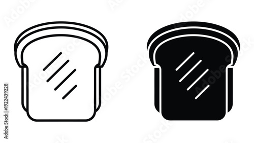 Bread slice icons in black and white
