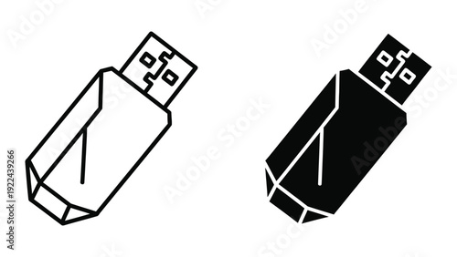 USB flash drives in black and white