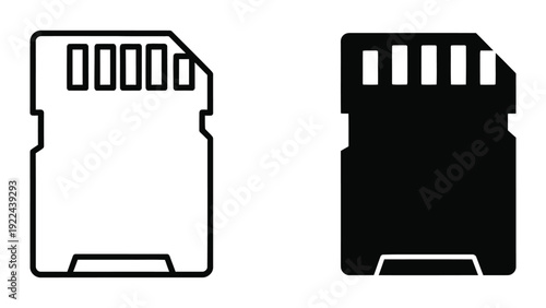 SD memory card icon vector illustration