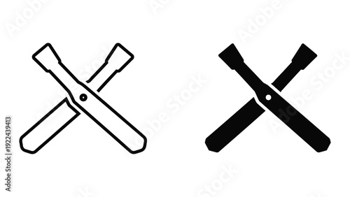 Crossed drumsticks icon set