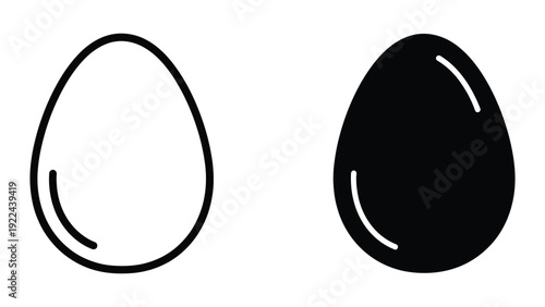 Black and white eggs illustration