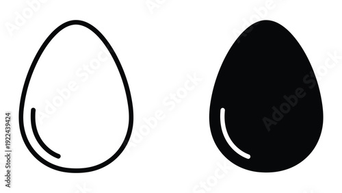 Black and white eggs side by side