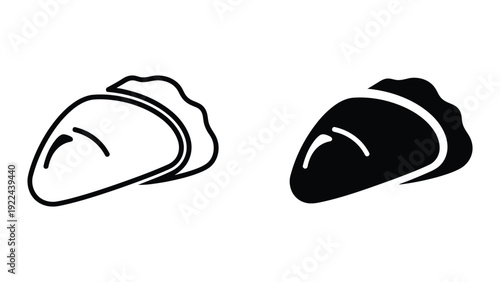 Simple line drawing of two croissants