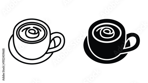 Coffee cups with swirl design