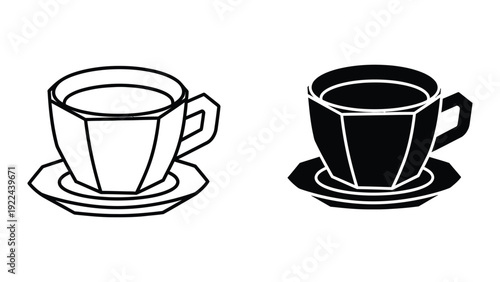Coffee cups icon set