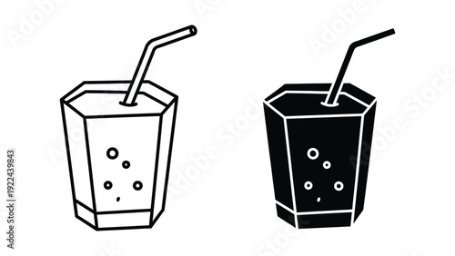 Two bubble tea cups with straws