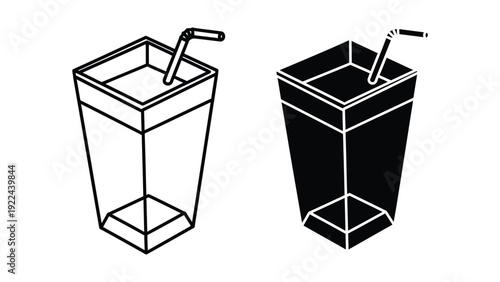 Glass with straw illustration