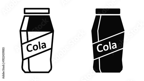 Black and white illustration of cola cans