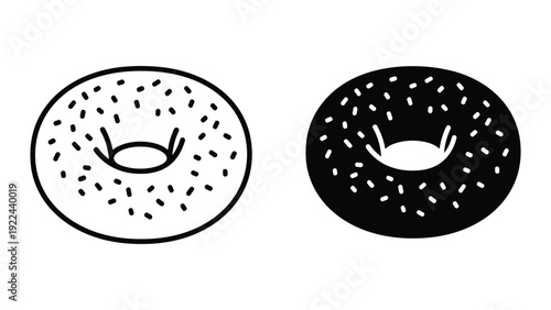 Two donuts with sesame seeds