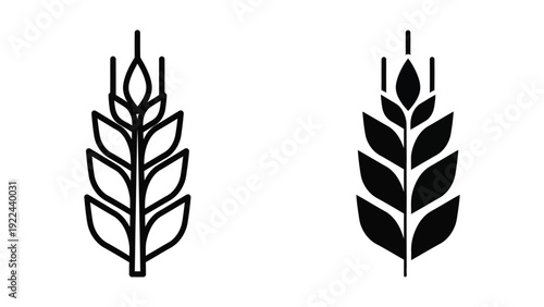Wheat ears icon set