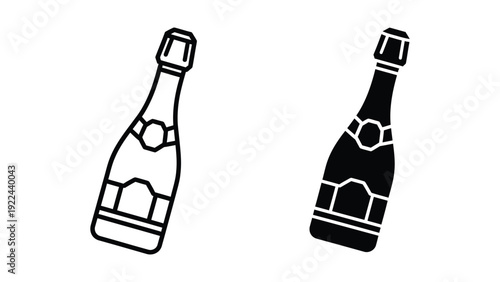 Champagne bottles illustration