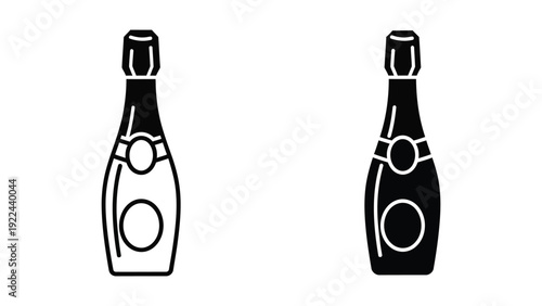 Champagne bottle illustration
