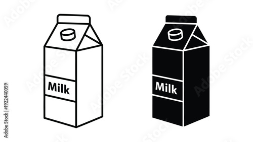 Black and white milk cartons illustration