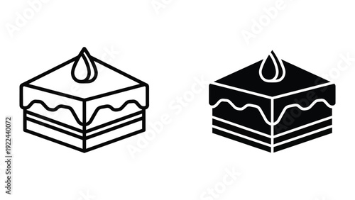Black and white cake icons