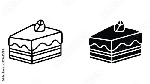 Black and white cake illustrations