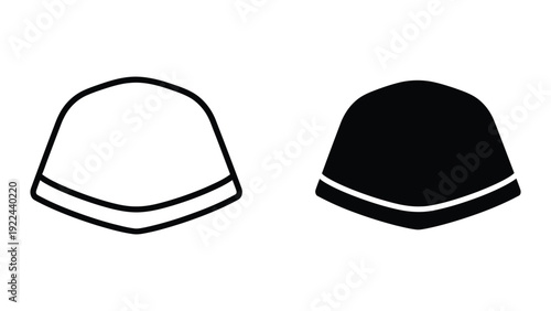 Black and white beanie hats illustration