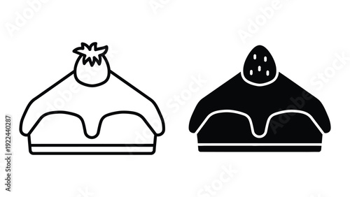 Simple icons of desserts with fruit