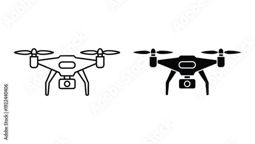 Drone icons in black and white